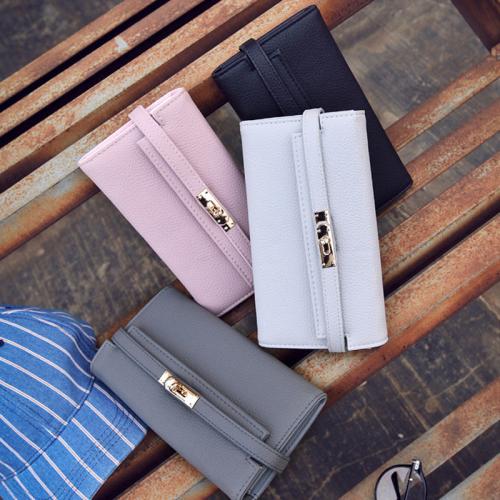 PU Leather Clutch Bag portable Solid PC