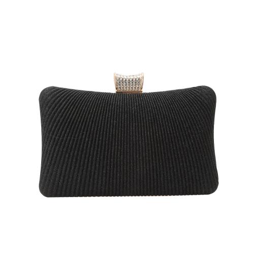 PU Leather Evening Party Clutch Bag with chain & attached with hanging strap & with rhinestone PC