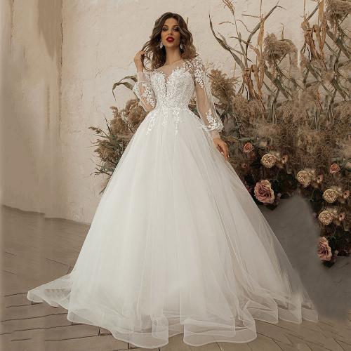 Poliéster Vestido de novia, blanco,  trozo