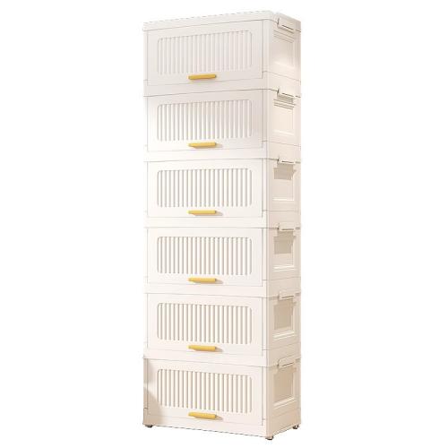 Storage cabinet folding storage box household living room toy cabinet snack cabinet multi-layer movable cabinet