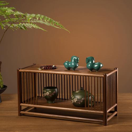 Black Walnut Coffee Table Storage Rack Tea Set Cup Storage Rack Household Light Luxury Large Capacity Display Cabinet