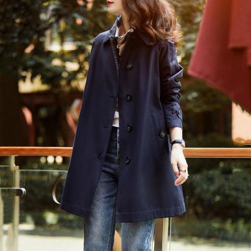 Windbreaker Women's Mid-length 2024 Spring and Autumn New Casual High-end Elegant Women's Coat Early Autumn Jacket