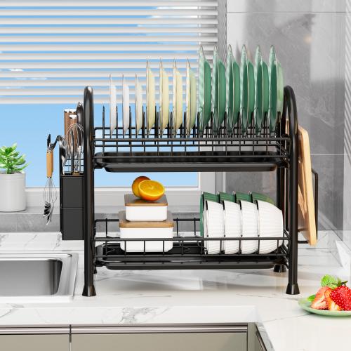 Kitchen Storage Rack Dishes Storage Rack Countertop Water Drying Basket Dishes and Chopsticks Dishes Storage Drain Bowl Rack