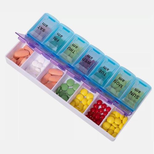 Weekly Pill Box Organizer Twice a Day 7 day AMPM Organizer Case Medicine 2 pack