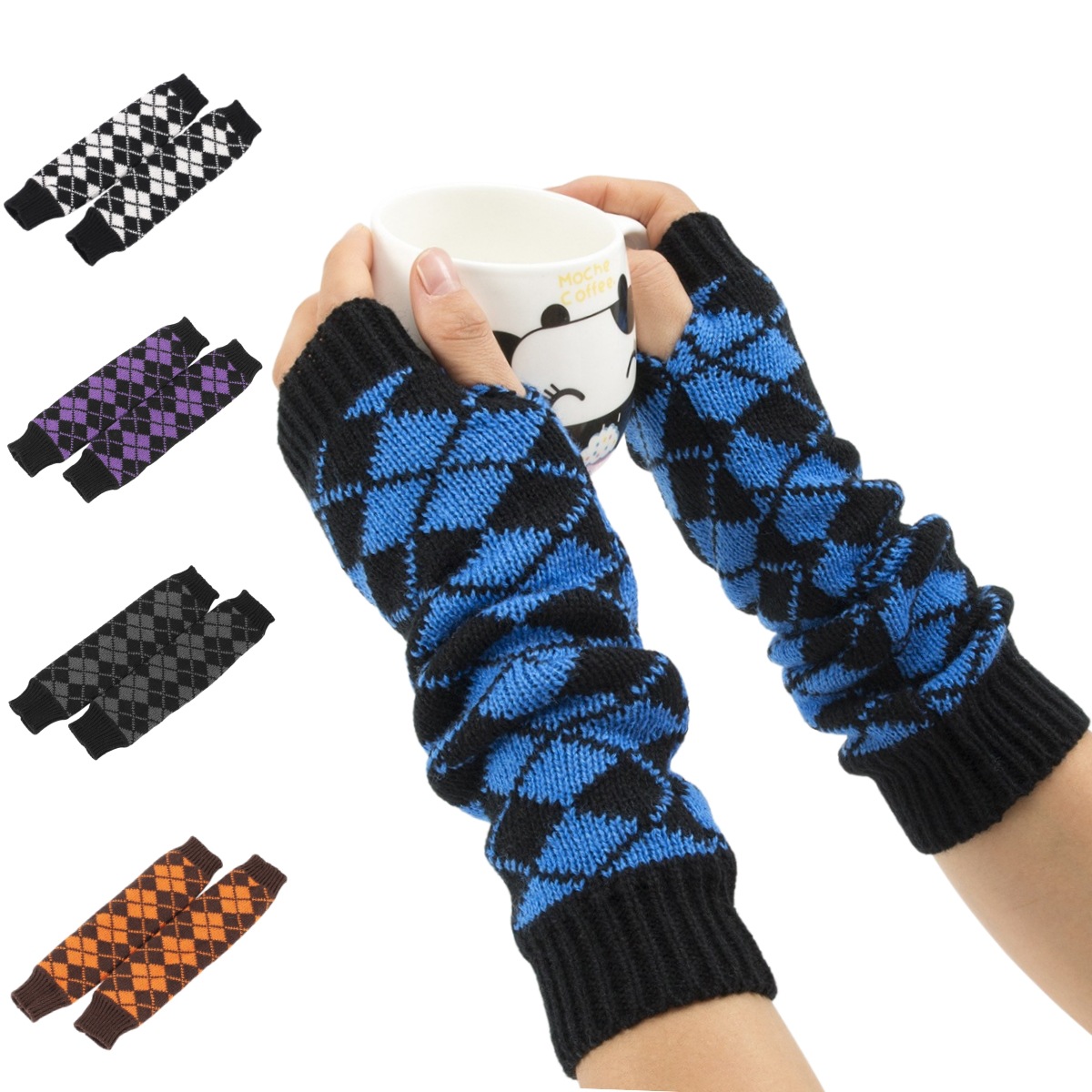 Acrylic hand protecting & windproof Women Long Half Finger Glove, thermal, more colors for choice, :,  Pair