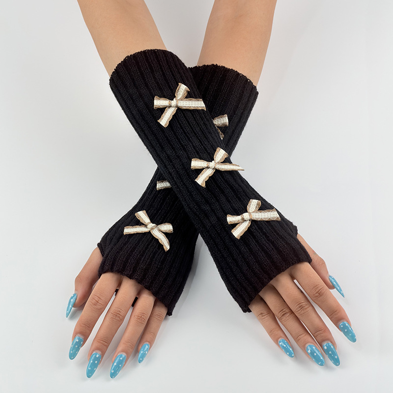Acrylic hand protecting & windproof Women Long Half Finger Glove, thermal, knitted, more colors for choice,  Pair