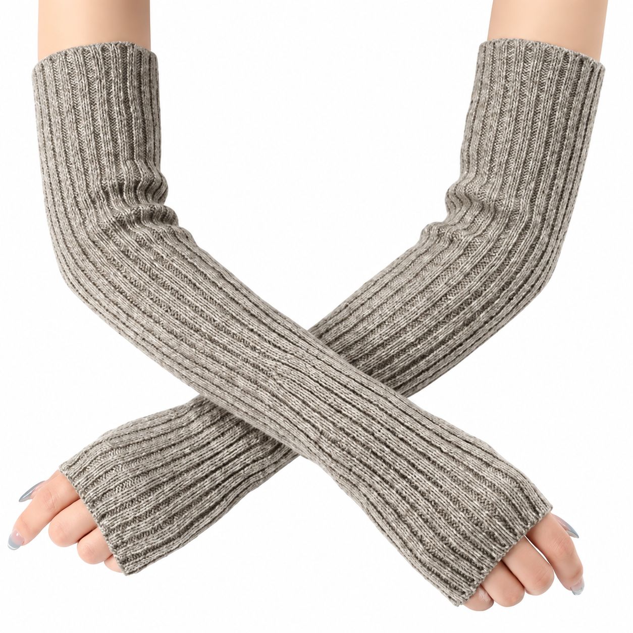 Acrylic hand protecting & windproof Women Half-Finger Arm Sleeve, thermal, knitted, more colors for choice,  Pair
