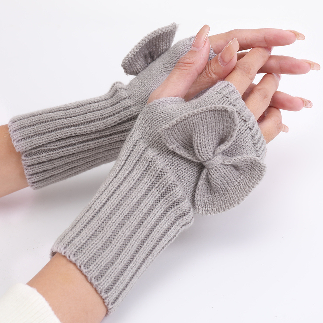 Acrylic hand protecting & windproof Women Half Finger Glove, thermal, knitted, more colors for choice,  Pair