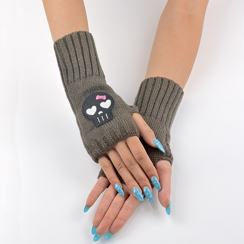 Acrylic hand protecting & Outdoor Women Half Finger Glove, thermal, more colors for choice, :,  Pair