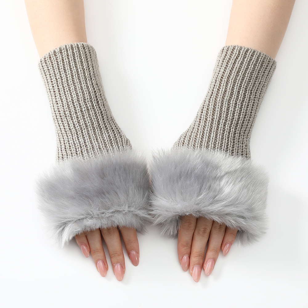 Acrylic hand protecting & windproof Women Half Finger Glove, thermal, knitted, more colors for choice, :,  Pair